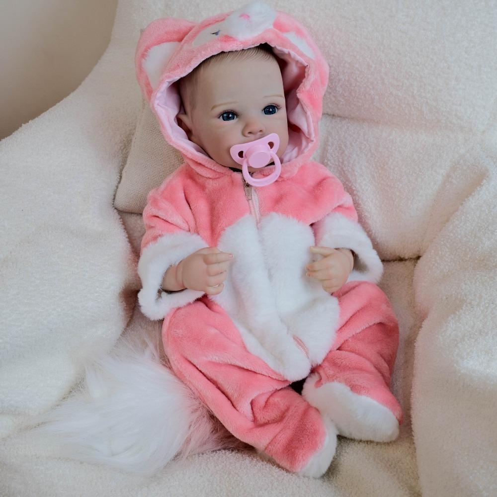 Original Brand 48cm Reborn Dolls Bettie Full Silicone Body Newborn Dolls with Exquisite 3D Painting Visible Venous Blood Simulation Doll Kid Xmas Gift