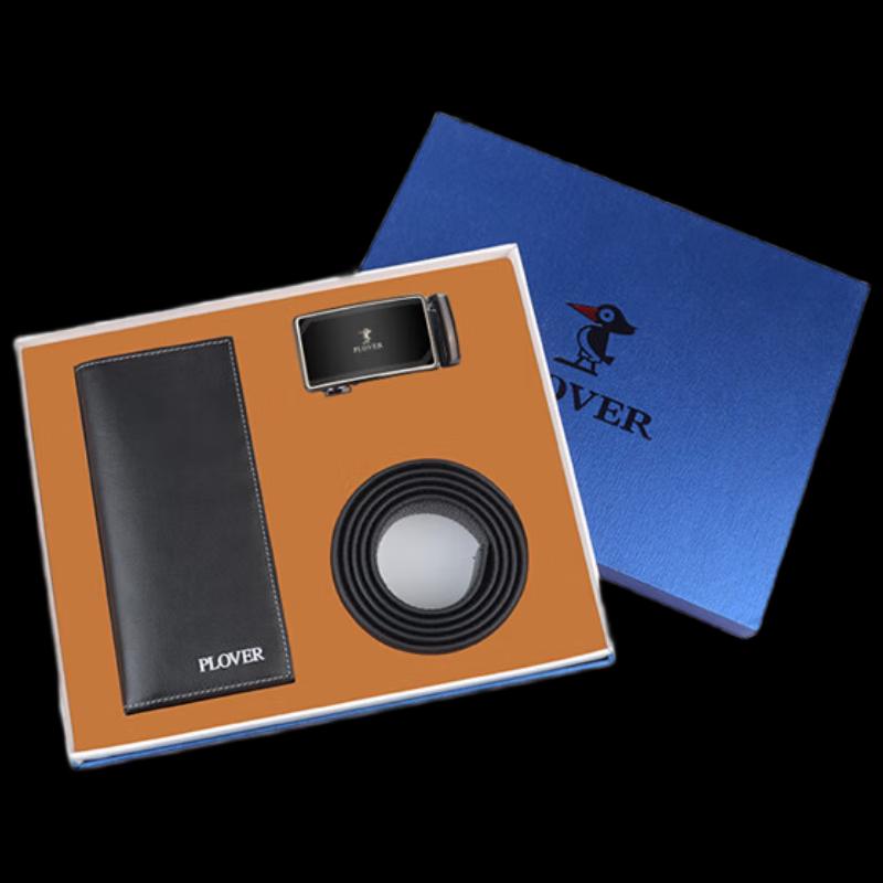 Мужской кожаный кошелек и ремень PLOVER 115cm