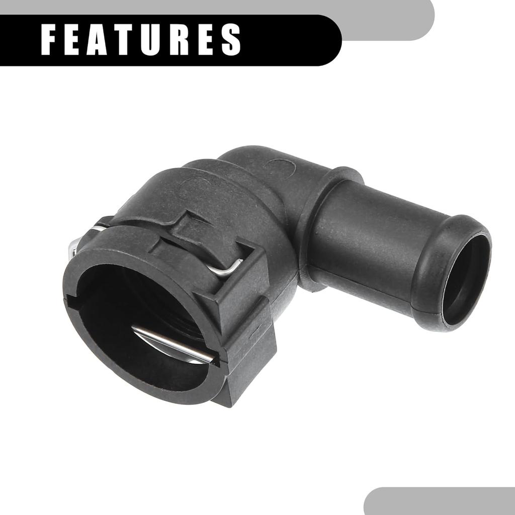 Upper Radiator Coolant Hose Connector Pipe No.1K0122291H - Car Interior Heater Hose Connector - for Volkswagen Passat 2012-2014 Plastic Black 1 Pc