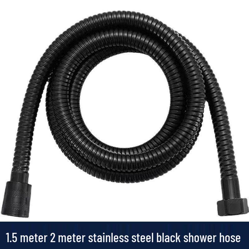 Stainless Steel Black Shower Hose - 1.5/2m for Bathroom Rain Shower Head.