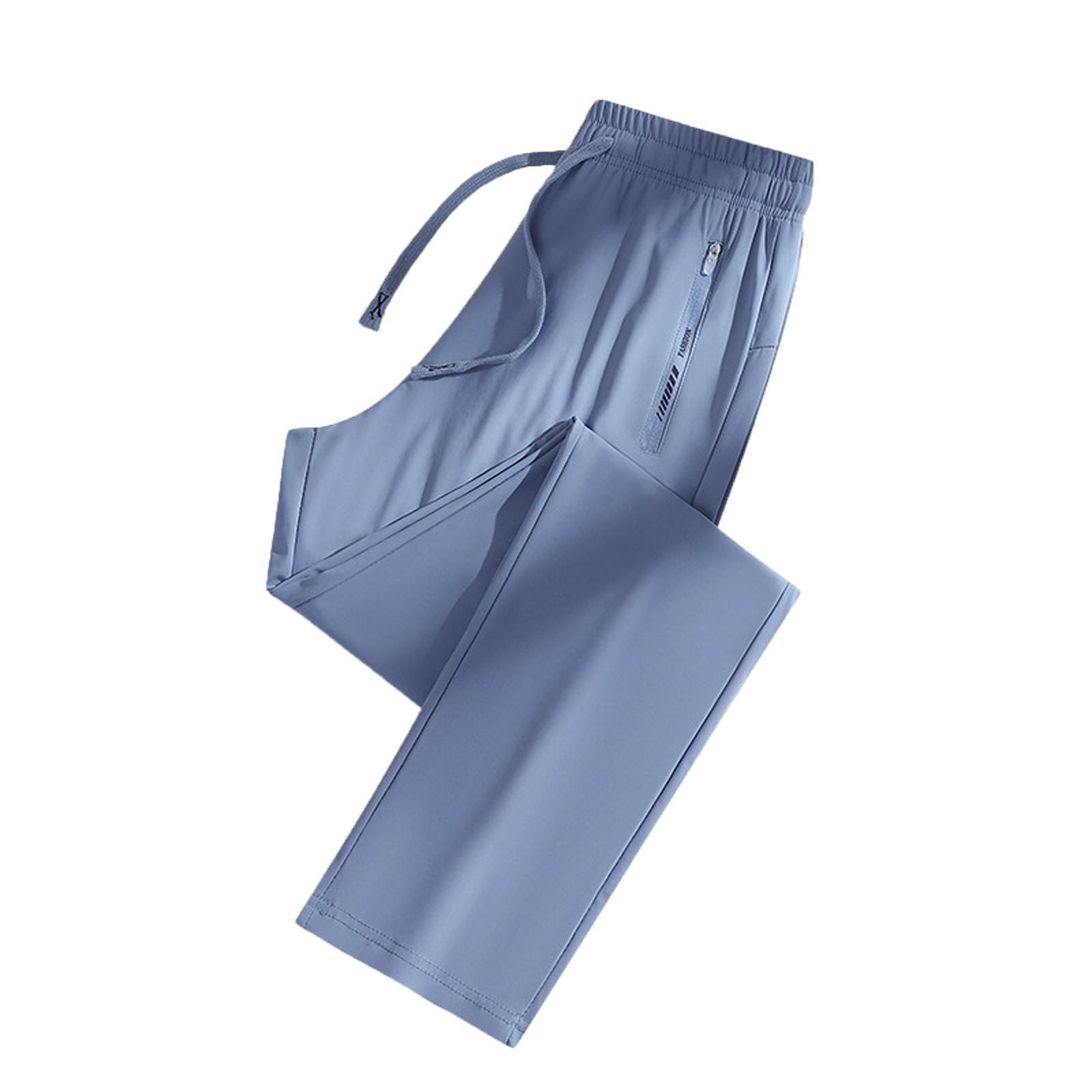 

Женские повседневные однотонные прямые повседневные брюки с эластичной резинкой на талии и карманами XL синий