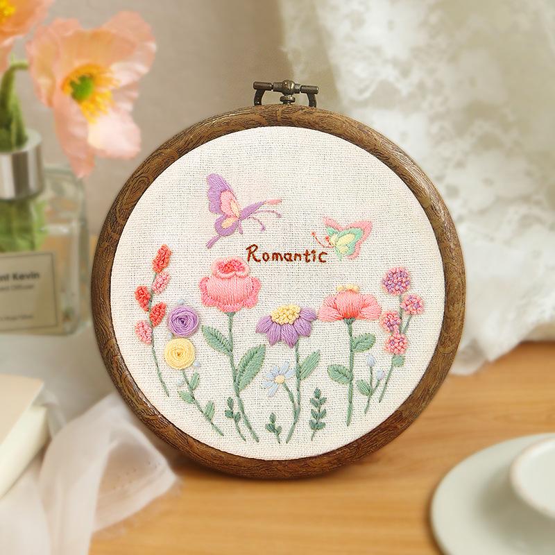 Handmade Embroidery Kit DIY Material Package 3D Cross Stitch Circular Ornament Contain Embroidery Tools Embroidery Frame