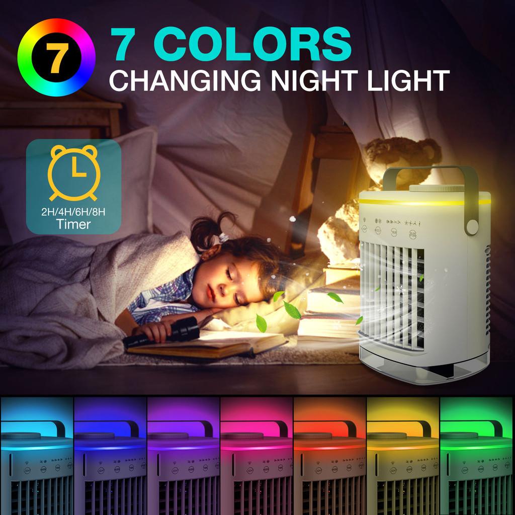 Mini Multi-function  Air Conditioning Cooling Fan  New Household USB Air Conditioner Humidifier Portable Strong Wind  Electric Fan  6.5*5.6*9.5in