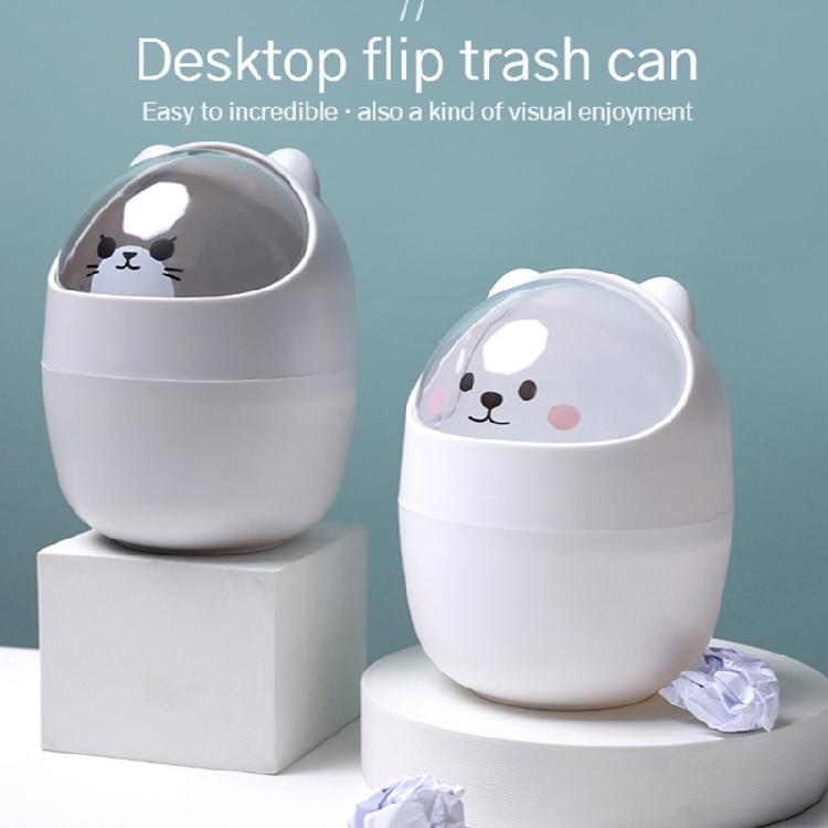 Plastic Desktop Trash Bin Children Students Multifunctional Pen Holder
