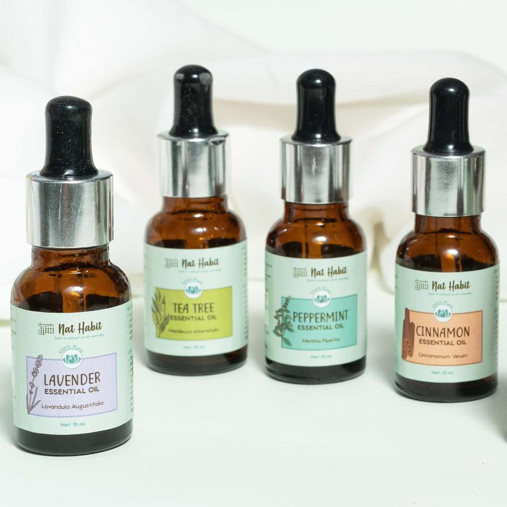 Nat Habit 100% Pure Tea Tree Essential Oil for Hair and Skin - 15ml - Natural Steam Distilled Aromatherapy Diffuser Oil