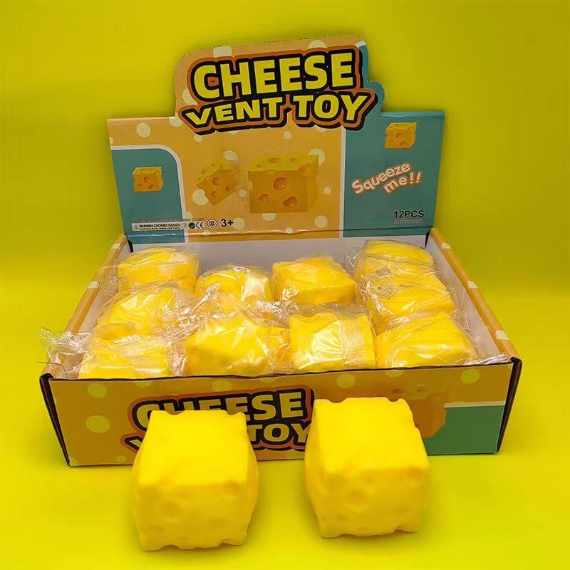 Mini Square Cheese Plastic Squishy-Super Soft Stress Relief Toy