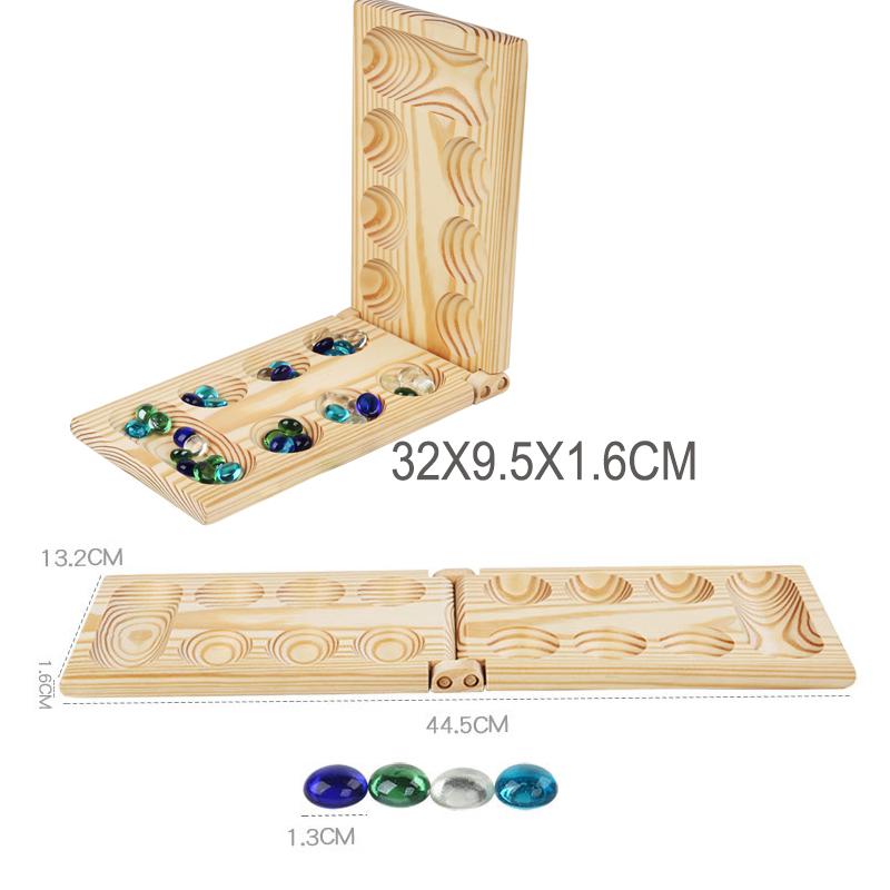 Mancala Board Game African Chess Strategy Puzzle Toy Children Educational Logical Thinking Folding Wooden Chess Party Table Game