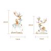 2Pcs Couple Reindeer Figurines Animal Ornament Sitting Standing Elk Sculpture Deer Statues for Table