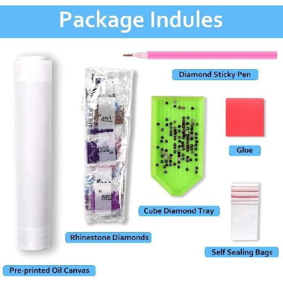 GemZono 3 Pieces Tarot Sun Moon & Stars Adult Diamond Painting Kit, 5D Diamond Art Round Full Diamond Painting Kit, Polka Dot Diamond Digital