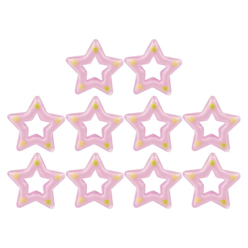 10Pcs Luminous Five-Pointed Star Friendship Necklace Making Beads Acrylic Beading Material Jewelry Accessories for Women