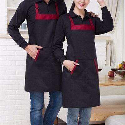 Lange Mann Frauen Taille Schürze mit Tasche Catering Koch Kellner Bar Wasserdicht