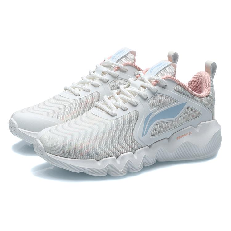 Li Ning Casual Cushioning Low top Running Shoes Women's Champagne White ARHR058-4