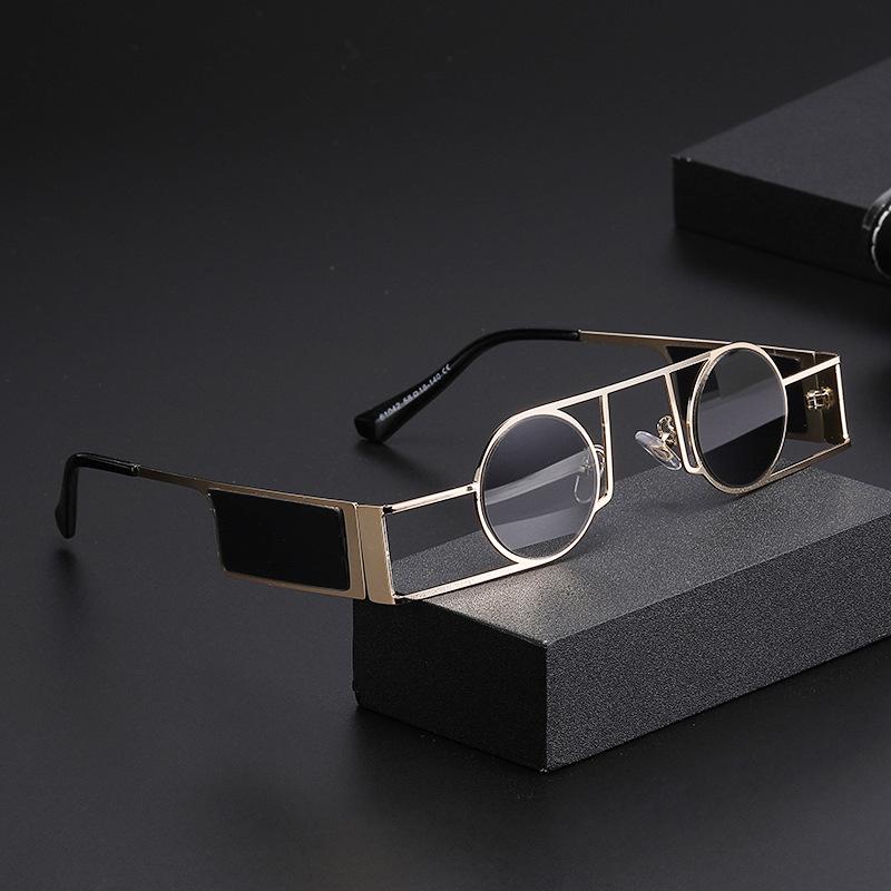 Personalized Steam Punk Style Sunglasses Men'S Uv Protection Four-Sided Round Frame Sunglasses Women'S Glasses