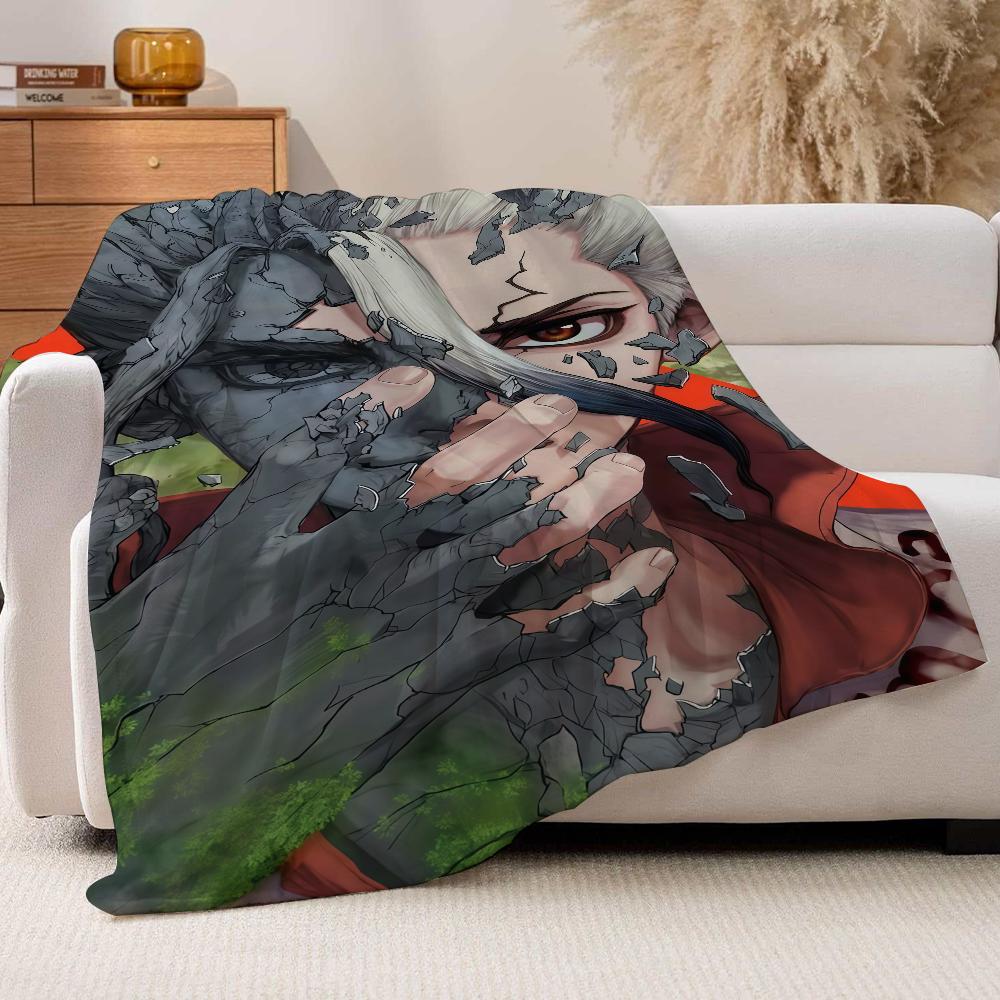Adventure anime Dr. STONE Blanket For Sofa Office Bed Plane Travel Sleep Read Relax Camping Soft And Warm