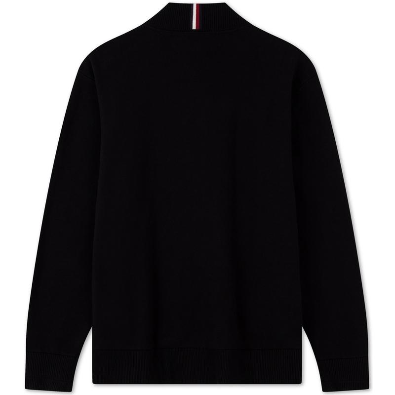 Tommy Hilfiger Επιχειρηματικό Casual Κομψό Ρούχο για Μετακίνηση Μπλούζα Ζακέτα με Κολάρο Πουκάμισου Μονόχρωμη Φαρδιά Ανδρική Εξωτερική Ρουχισμός Μαύρο MW0MW34929