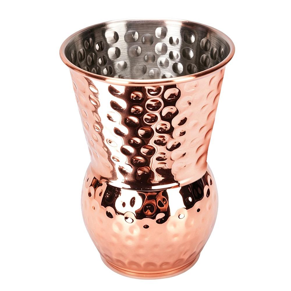 304 Stainless Steel Hammered Drinking Cup 500ml Insulated Cocktail Cup Hammered Wine Cup Party