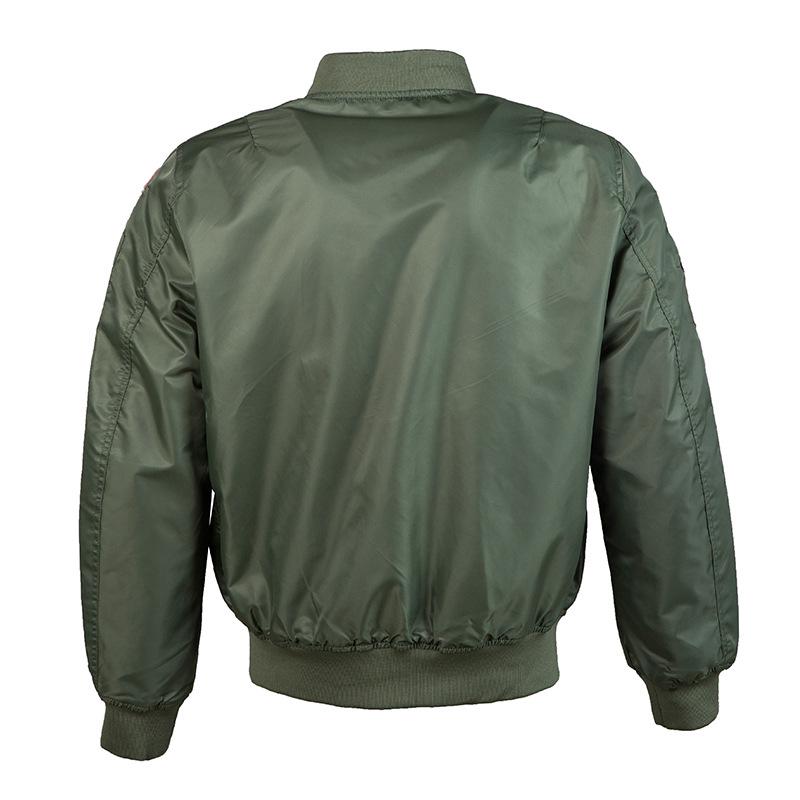 Trendy 2025 American Style Men's MA-1 Air Force Pilot Jacket with Badge Embroidery for Spring/Autumn.