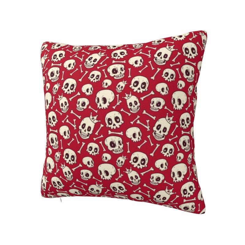 Custom Horror Skeleton Gothic Death Skull Cushion Covers 45x45cm Throw Pillow Case for Car Pillowcase Living Room Decoration