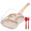 Healthy Fried Egg Pan Nonstick Omelette Pan with Lid 3-In-1 Divided Breakfast Egg Steak Grill Pan Skillet Pancake Pan Egg Cooker