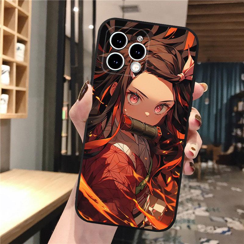 Nezuko Kamado Demon Slayer Phone Case For iphone 17 Pro Max Air 16 15 14 13 Pro Max 15 16 Pro 15Plus Shell