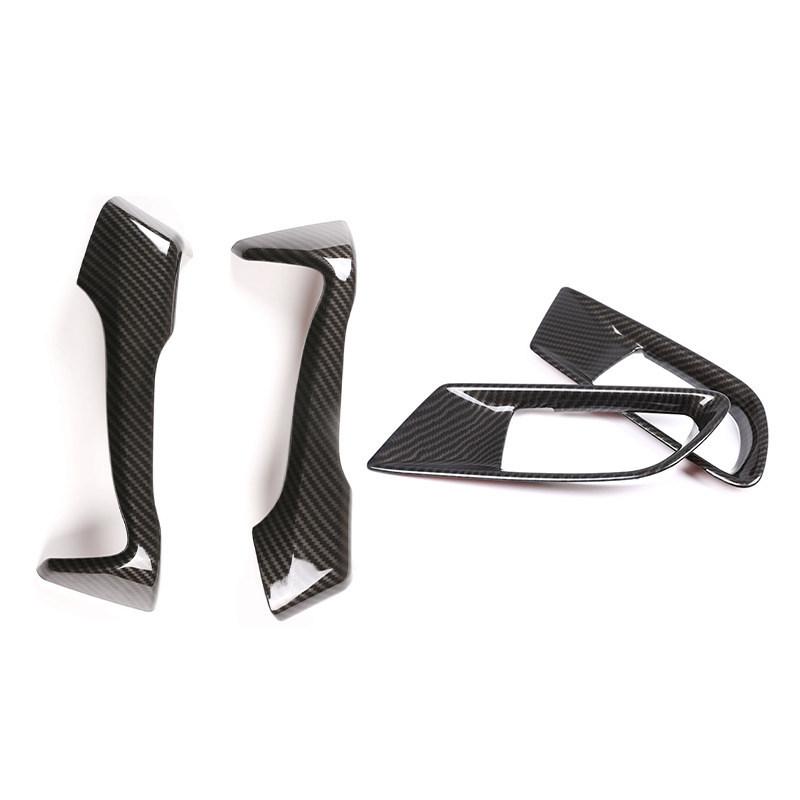 För Toyota 86 Subaru BRZ 2012- ABS Kolfibertextur Interiörlister Dörrpanel Handtag Handtag Dörrskål Skydd Trim