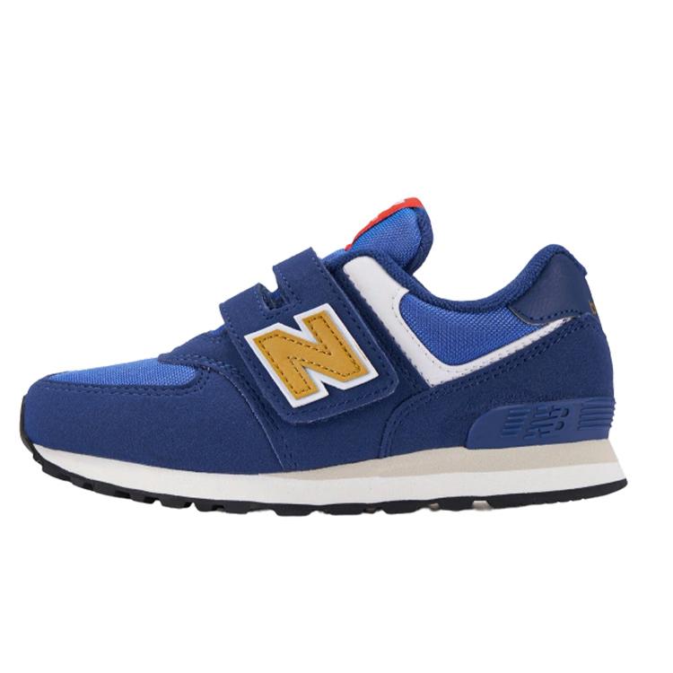 

New Balance Abrasion Resistant Low top Kids Running Shoes Blue Kids PV574HBG Wide (W) 28