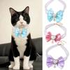 New Retro Cats Collars Kitten Love Bowknot Bow Tie with Pearl Adjustable Anti-suffocation Puppy Necklace Pets Party Accessories