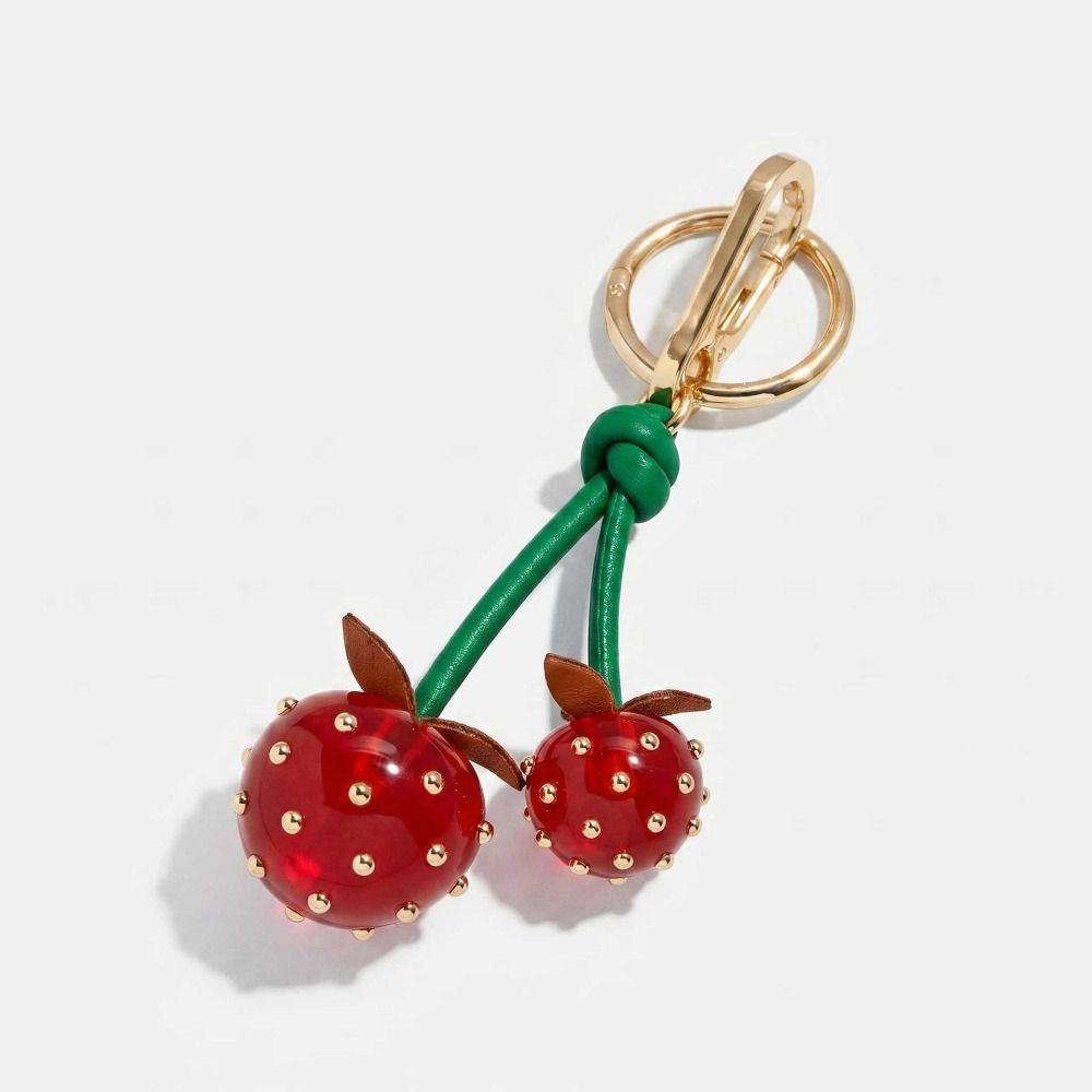 Zinc Zinc Alloy Fruit Keychain Inlaid Metal Nails Bag Charm Bag Accessories Cherry Pendant Girls