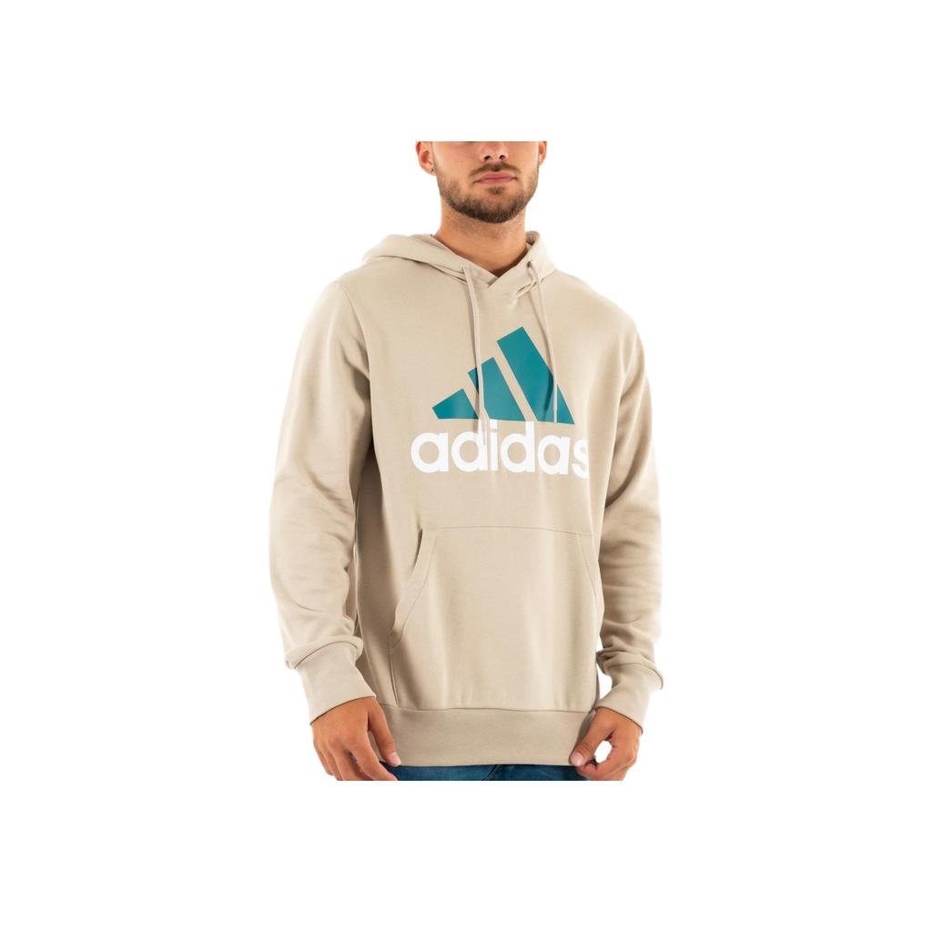 Adidas Alphabet Logo Print Long Sleeve Hoodie Men Tops Beige IJ8584