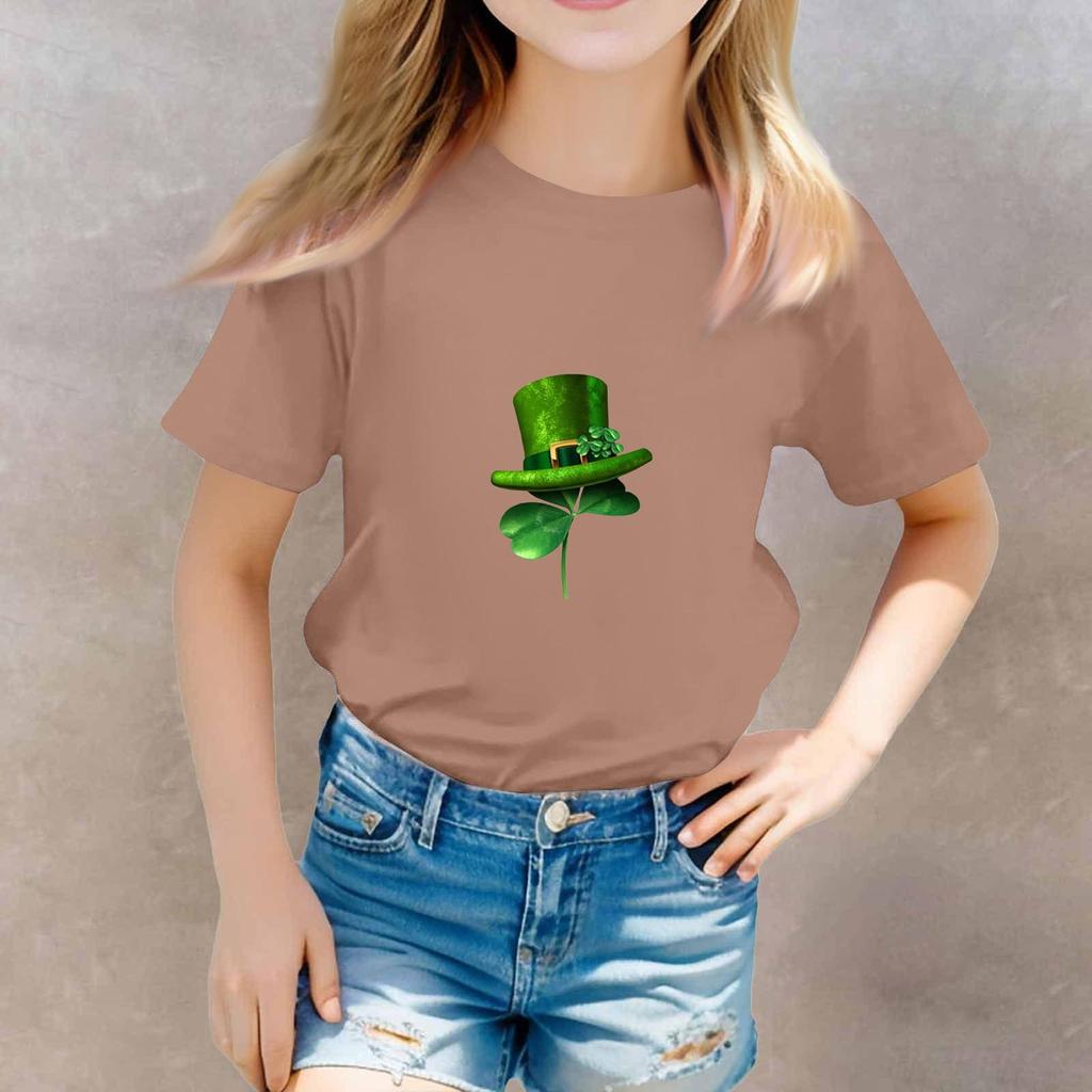St. Patrick's Day Toddler Girl Boy T-Shirts Kids Top Boys And Girls Printed Short Sleeved T-shirt