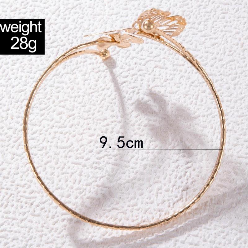 Accessories, Korean version exaggerated flower bracelet, simple metal hollow butterfly open arm bracelet for women