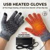 USB Electric Heating Gloves Anti Slip Five Finger Back Hand Warm Thickened Charging Constant Temperature for Outdoor Cycling