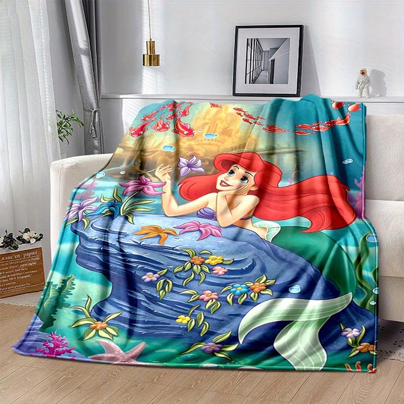 1pc Cartoon Mermaid Blanket - Seasonal Universal, Home Decoration, Throw Blanket, Cartoon Bedding, Soft Flannel Throw Blanket - Versatile &