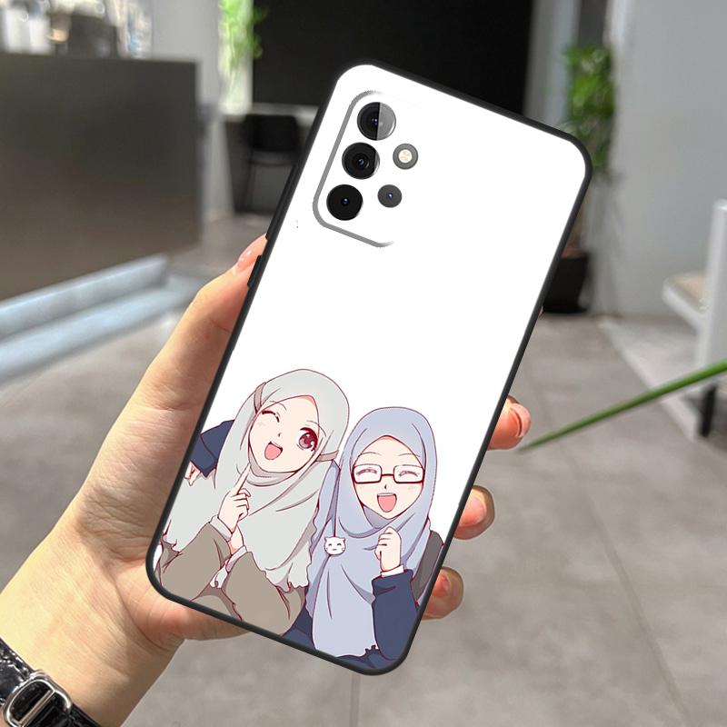 Muslim Arabic Hijab Girl Case For Samsung Galaxy A12 A32 A52 A05 A36 A56 A26 A16 A53 A33 A13 A55 A35 A15 A14 A34 A54