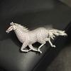 Chinese national style animal zodiac horse brooch light luxury micro-inlaid zircon three-dimensional horse pin men and women the same style