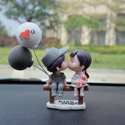 Car Decoration Cute Cartoon Couples Figure Figurines Balloon Ornament Auto Interior Dashboard Accessory for Girls Gifts Supply