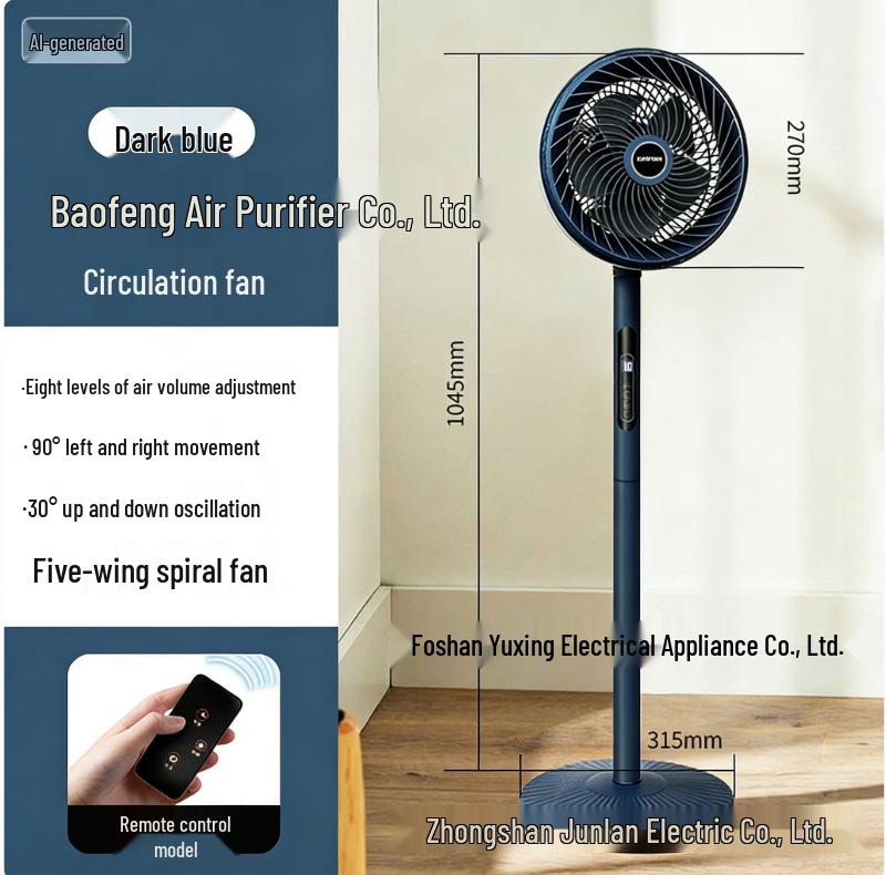 Xiaxin 18-Inch Energy-Saving Remote-Controlled Vertical Floor Fan for Bedroom/Dormitory