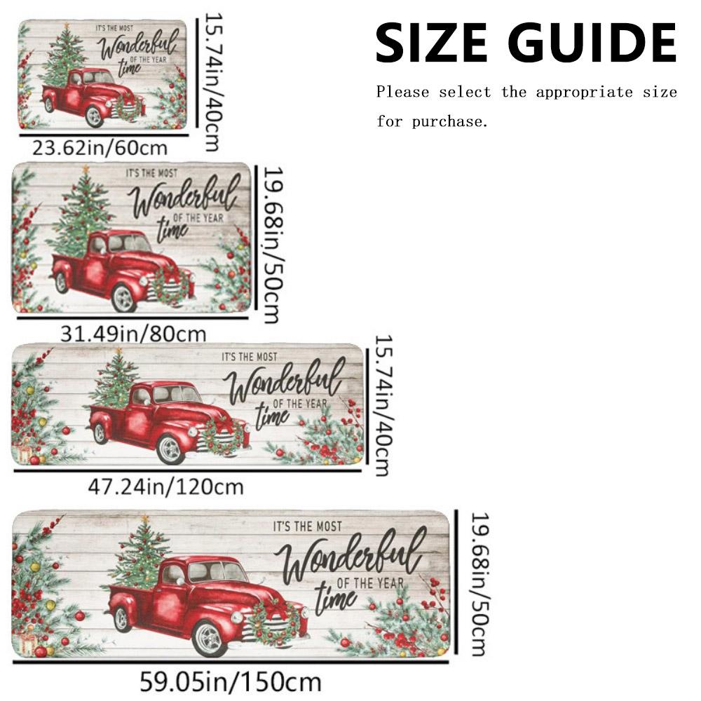 

Килимки для кухні з різдвяною ялинкою, фермерський червоний плед, килимок для підлоги на кухню, нековзні килимки для підлоги, килимок для кухні, зимовий різдвяний декор 1PC-40X60cm-16x24in