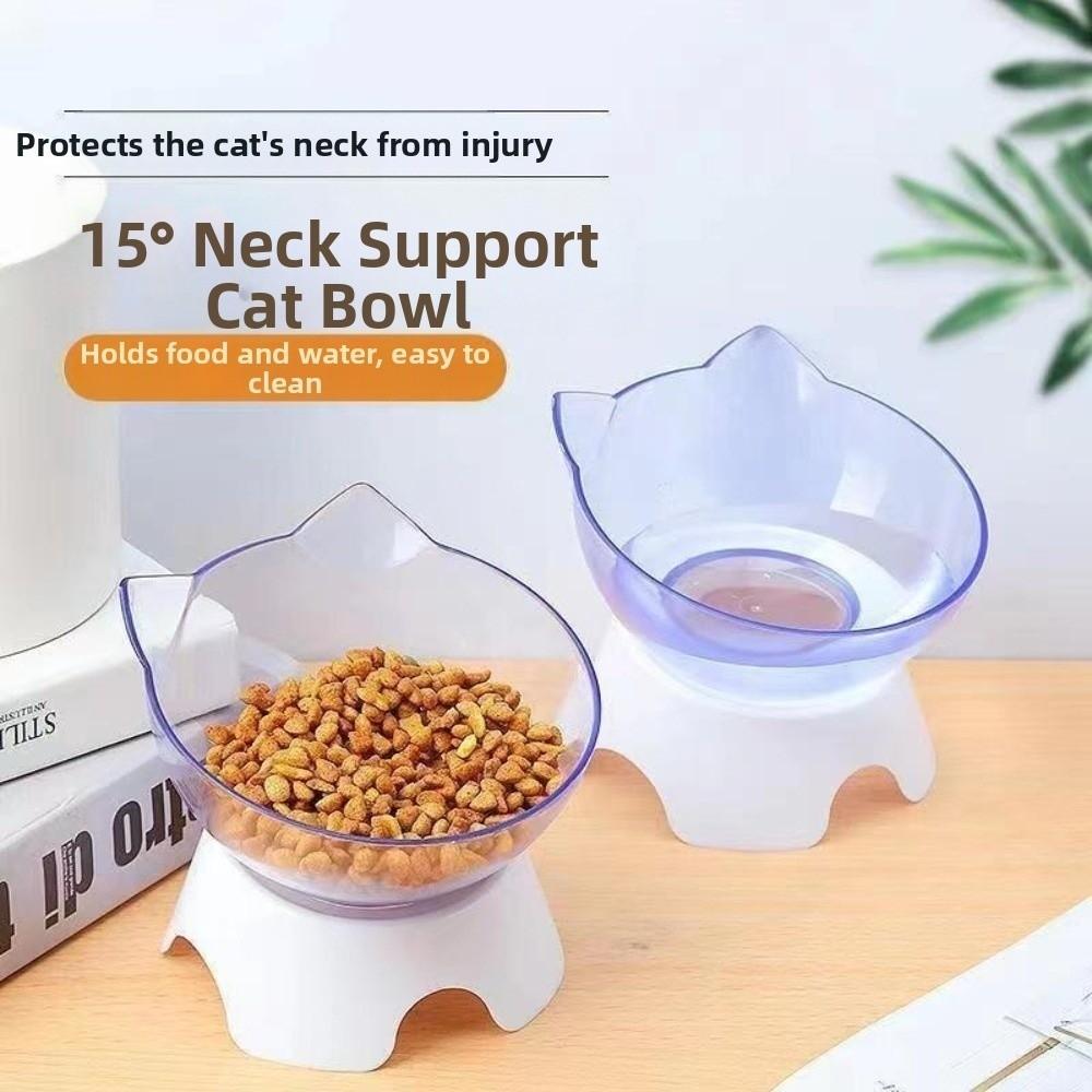 Stand Base Anti Spill  Cat Bowls Orthopedic Design Elevated Bowls Set  Puppy Feeding