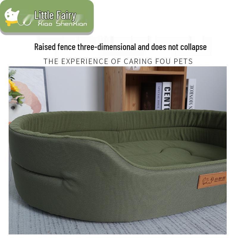 Pătuc pentru câini din pânză Oxford: Cuib Oval Patru Sezoane pentru Animale de Companie