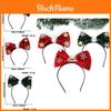 Adorabile Cerchietto di Natale per Bambini con Decorazione Fiocco Scintillante di Paillettes in Colori Festivi