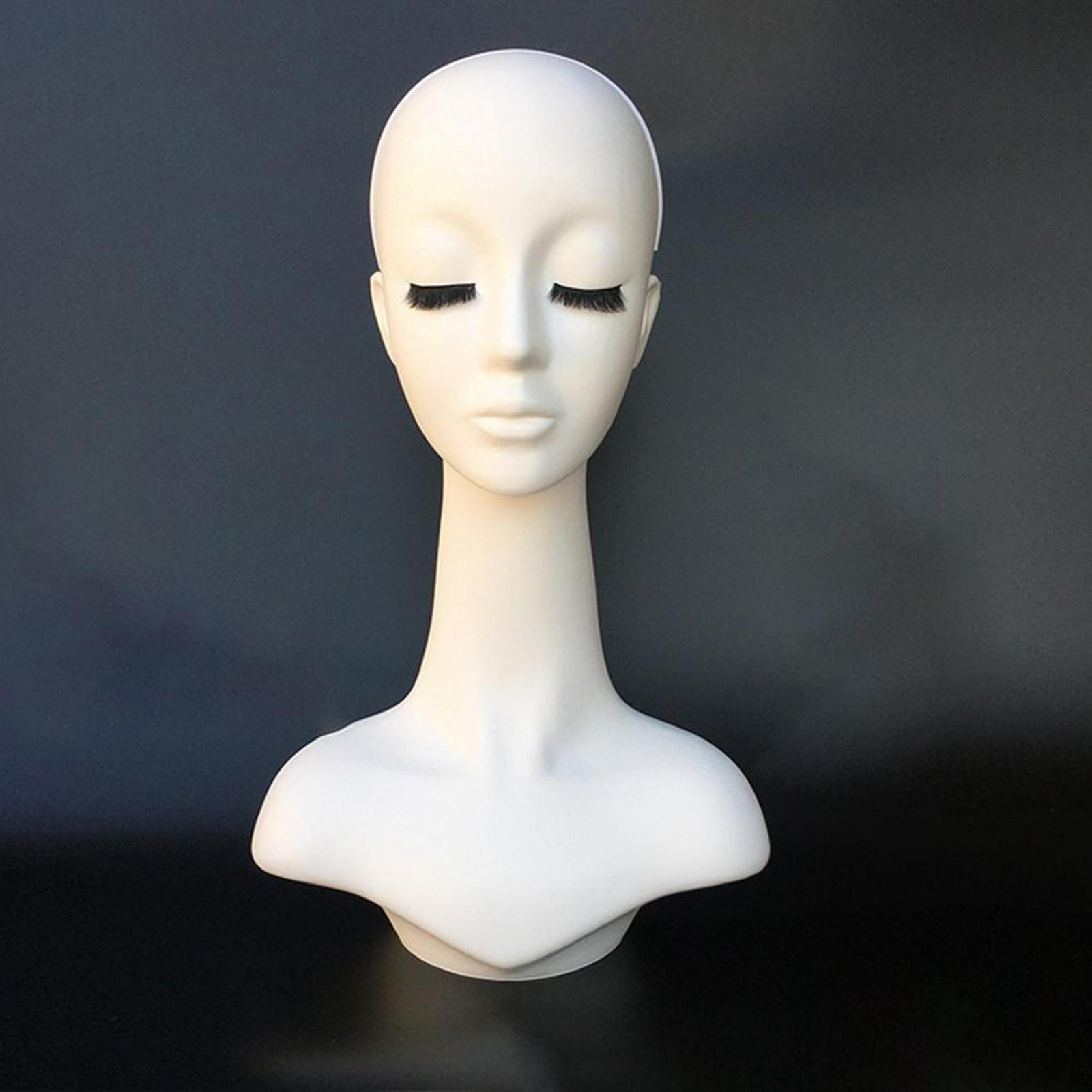 

Female Mannequin Head Display Stand Manikin Holder for Glasses Jewelry Scarves White Lip