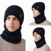 Men's Wool Thick Knitted Hat Scarf Winter Cashmere Ear Protection Warm Wool Hat