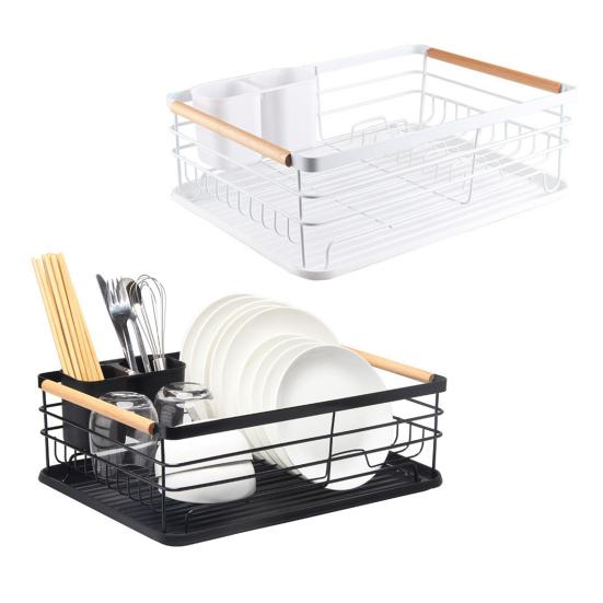 Estante de almacenamiento con bandeja de drenaje, diseño hueco, bandeja de goteo extraíble, gran capacidad de carga, estante para guardar ollas y sartenes