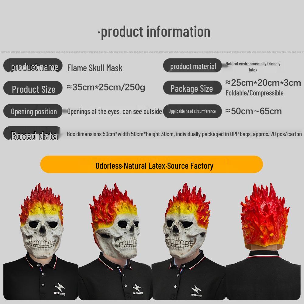 Flame Skull Mask for Halloween Parties and Masquerades