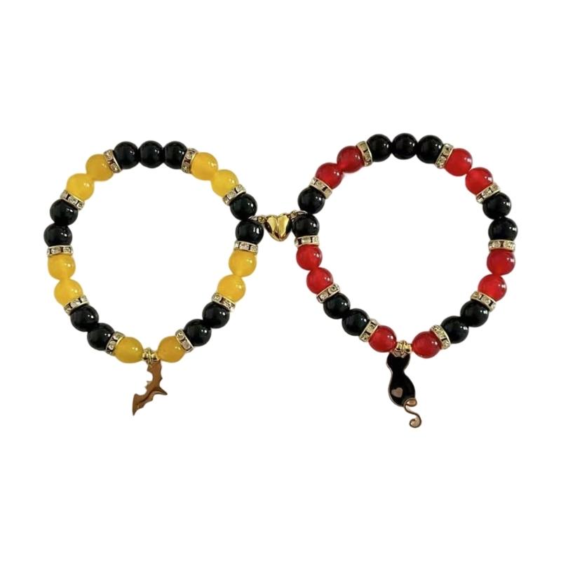 Magnetic Couple Bracelets for Lovers Heart Designd Deep Connection Comfortable Wear for Daily Use and Romance Occasions