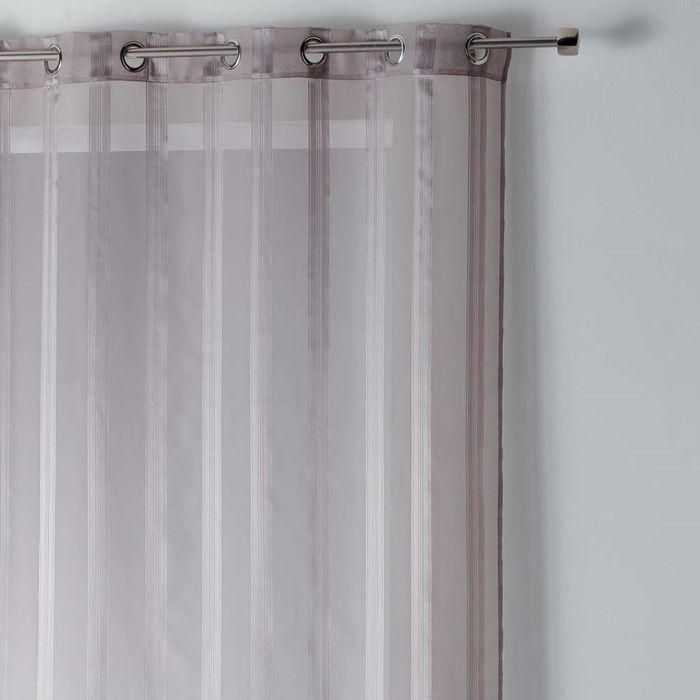 Voilage à rayures 140 x 260 cm Bandas noisette