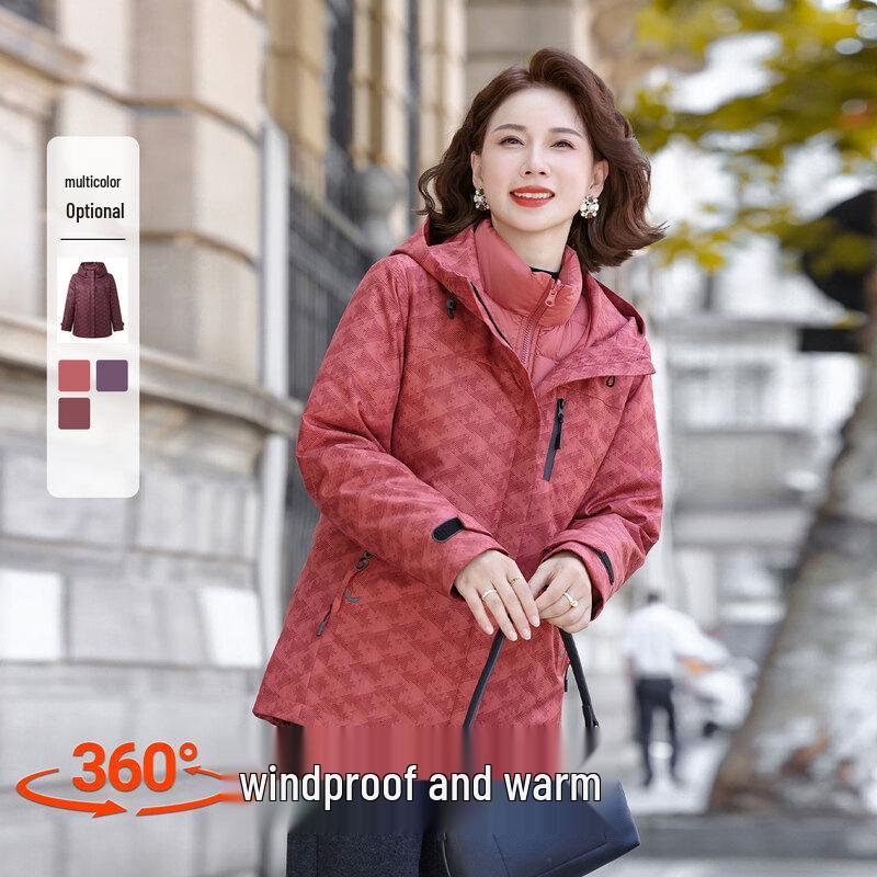 YAYA Women's 3-in-1 Detachable Hooded Down Jacket