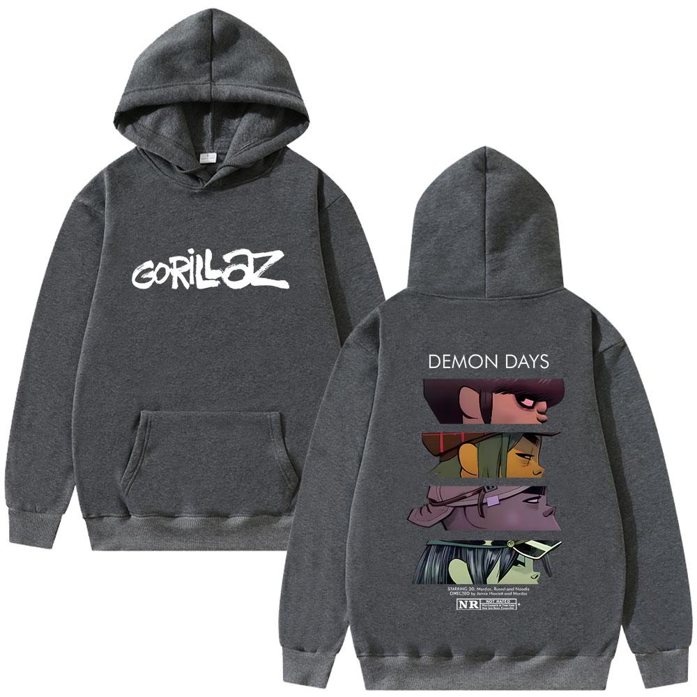 Rock Band Gorillaz Demon Days Eyes Print Hoodie Men Women Hip Hop Fashion Oversized Streetwear Male Casual Hoodies