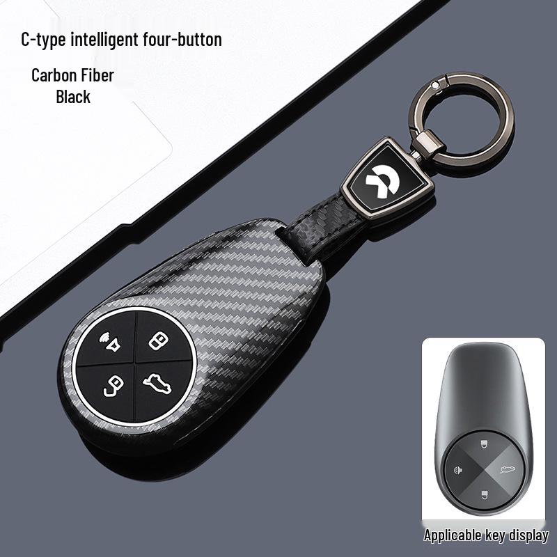 Nio Key Case Compatible with ET5, ET7, ES6, ES7, ES8, EC6 2025 Models - Carbon Fiber Texture Shell